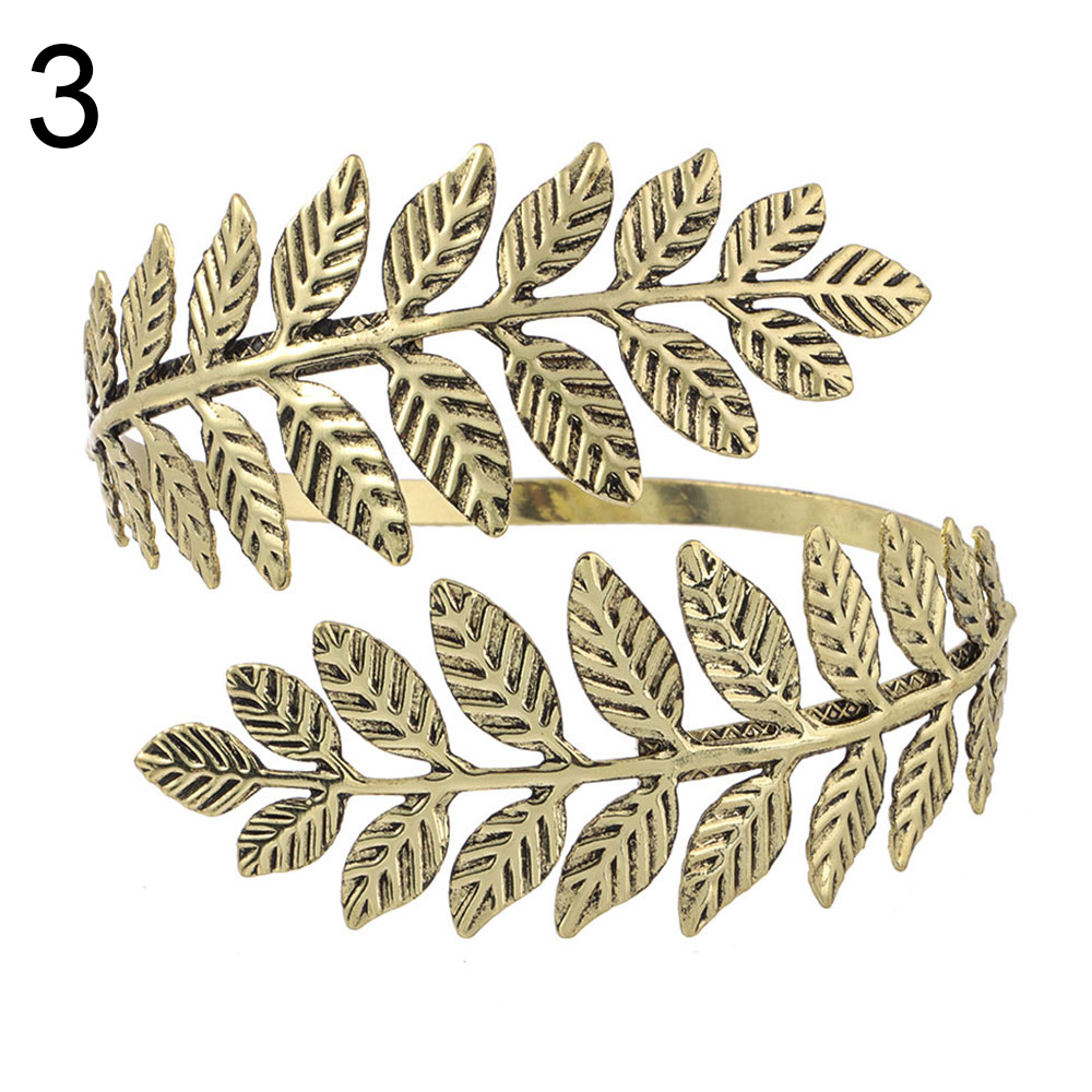 Pulsera de brazo de Metal Vintage para mujer, brazalete con forma redonda, cadena para el brazo superior, estilo romano griego