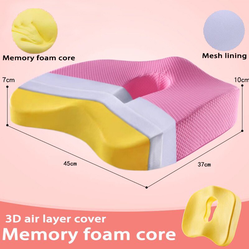 Memory Foam Full Body Pillow Slow Rebound Sofa Waist Cushion Car Pillow Relax Cushion Set Orthopedic Massage Hemorrhoid Cushion