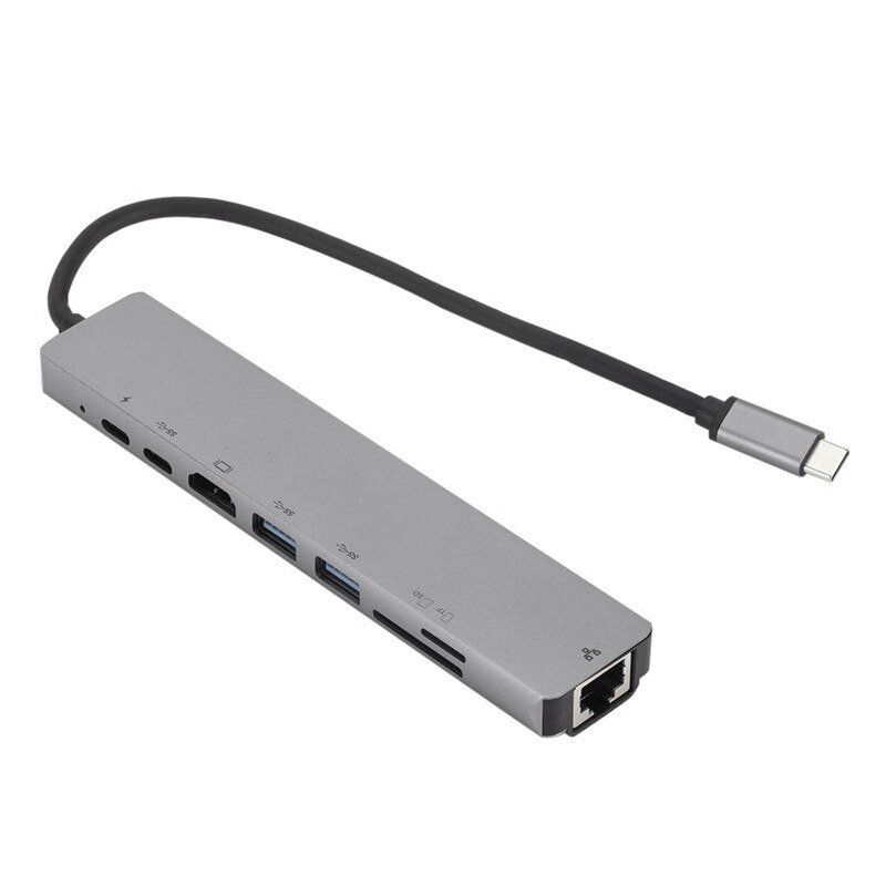 8 en 1 Hub Usb tipo C con 4K Hdmi Usb C a Gigabit Ethernet Rj45 adaptador Lan para Pro Thunderbolt 2 cargador Usb-C puerto Si