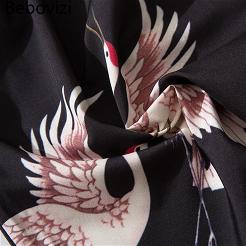 Bebovizi-traje de Kimono japonés para hombre y mujer, pantalones de estilo Yukata Harajuku, cárdigan, traje tradicional de grulla suelta, traje asiático