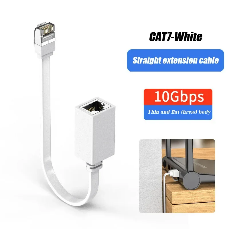 Rj45 nätverkskabelkontakt 90 graders kat 7 rj45 förlängningsledning ultraplatt 10g rätvinklig eblow  rj45 hane till hona-kontakttråd: Lila / Under 5 st