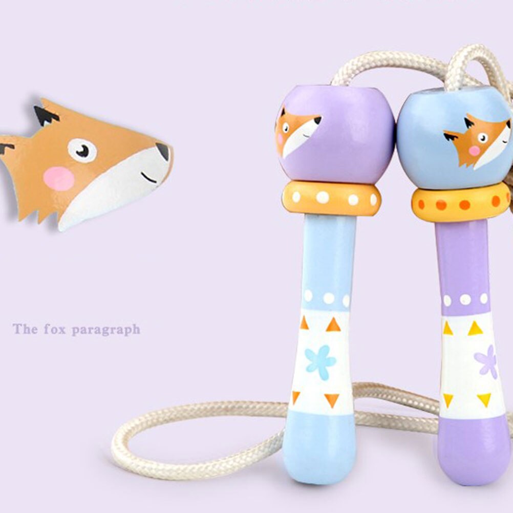 Corde à sauter dessin animé, 3 pièces, équipement d&#39;exercice pour écoliers à domicile, pour enfants (motif renard)