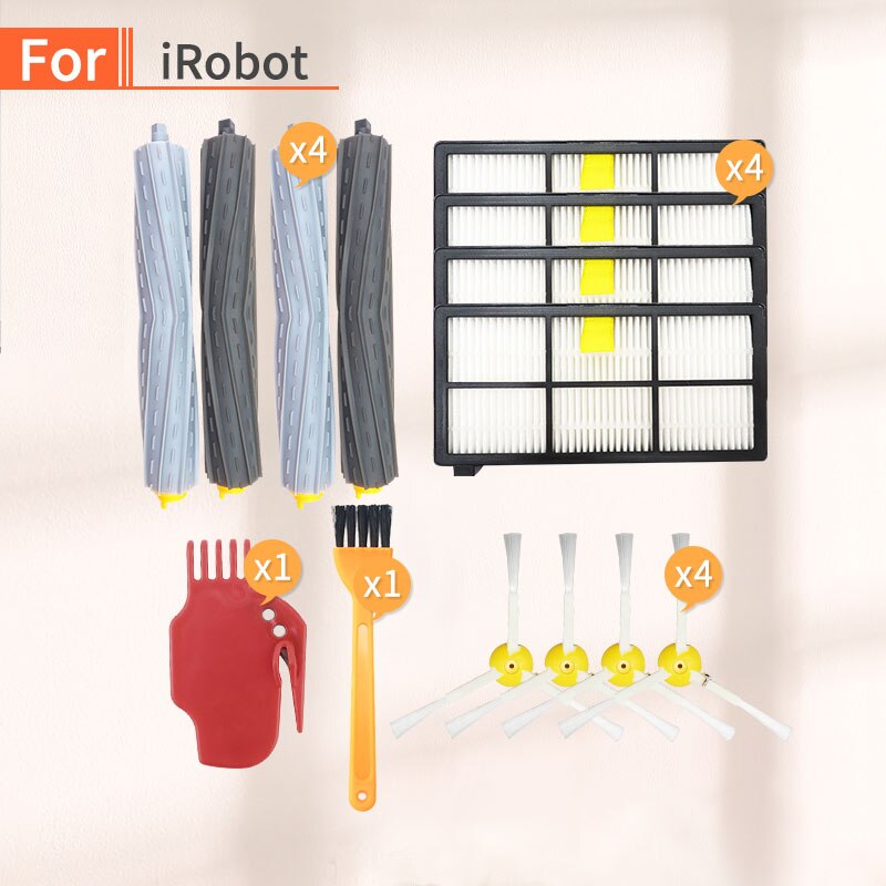 Para IROBOT Roomba 800 865 860 870 871 880 896 960 965 980 accesorios para el hogar Cepillo Lateral principal Kit de filtro Hepa Robot aspirador: plum