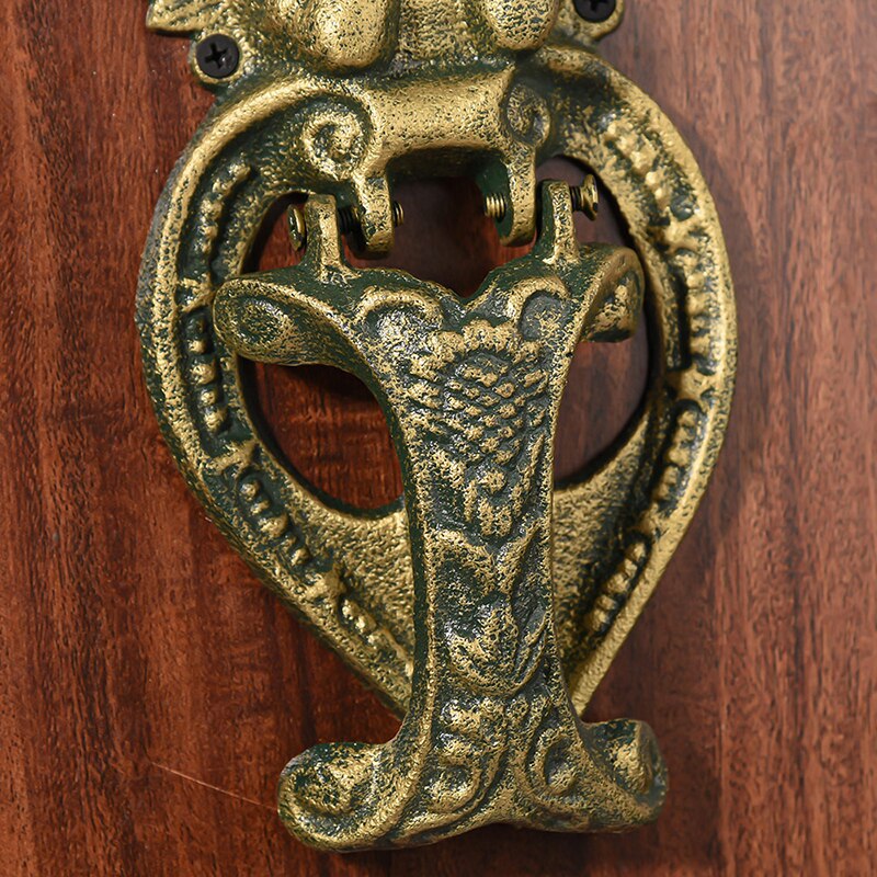 Sungmor-golpeador de puerta de hierro fundido resistente, en forma de Ángel encantador y Color dorado Vintage, resistente al agua y decorativo