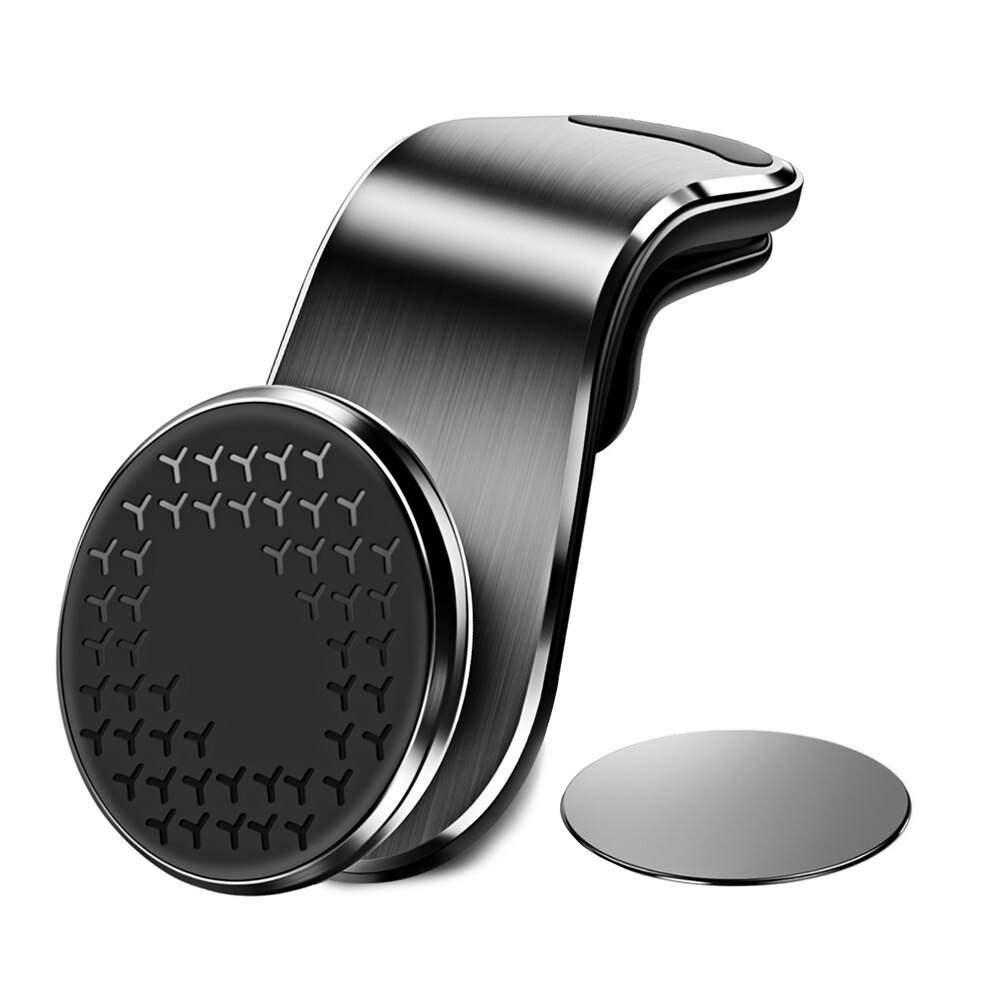 FONKEN Car Phone Holder Mobile Magnetic Car Holder Stand Car Air Vent Clip Mount Aluminum Alloy 360 Rotation Holder in Car: Black Holder