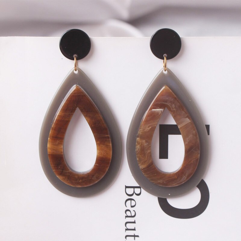 Exaggerated Big Dangle Earrings for Women Hollow Water Acrylic Statement Female Earrings pendientes mujer Ear Jewelry: ES4627