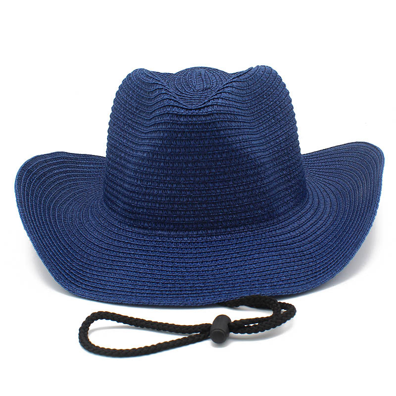 Straw Hats Cowboy Hat Breathable Summer Women Men Outdoor Travel Curl Brim Panaman Fedora Caps Jazz Sun Cap 56cm-58cm