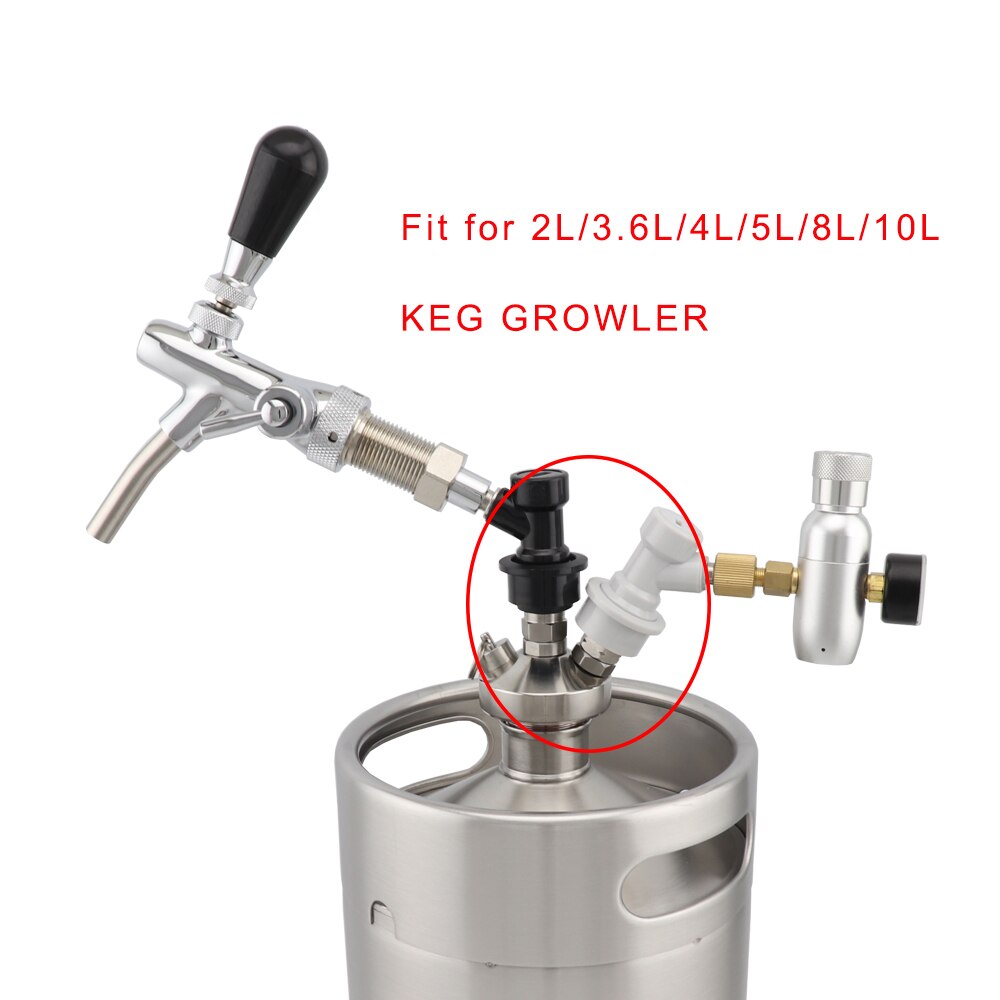 Dubbele Bal Lock Rvs Mini Vaatje Bier Growler Spear Tap Dispenser Met 20 &quot;Buis Slang Voor 2L/3.6L/4L/5L/10L Bier Growler