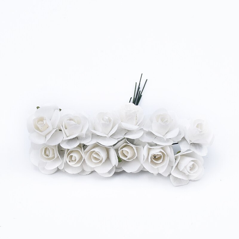 72 stykker mini papir blomster gør-det-selv slik æske bryllup brude tilbehør clearance julekrans billige kunstige blomster