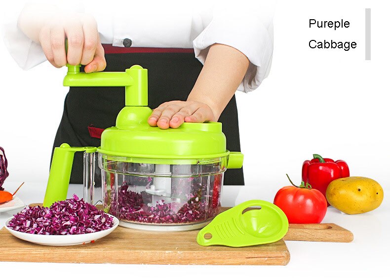 Multifunctional Kitchen Manual Vegetable Large Capacity Nut Onion Chopper Hand Pull Food Meat Grinder Egg Sauces Blender