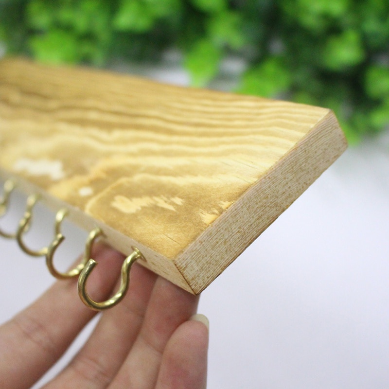 Wooden Wall Mounted Organizer Coat Rack Display Jewelry Hook Holder For Necklace Earrings Ring Scarf Hangers Jewellery Rack