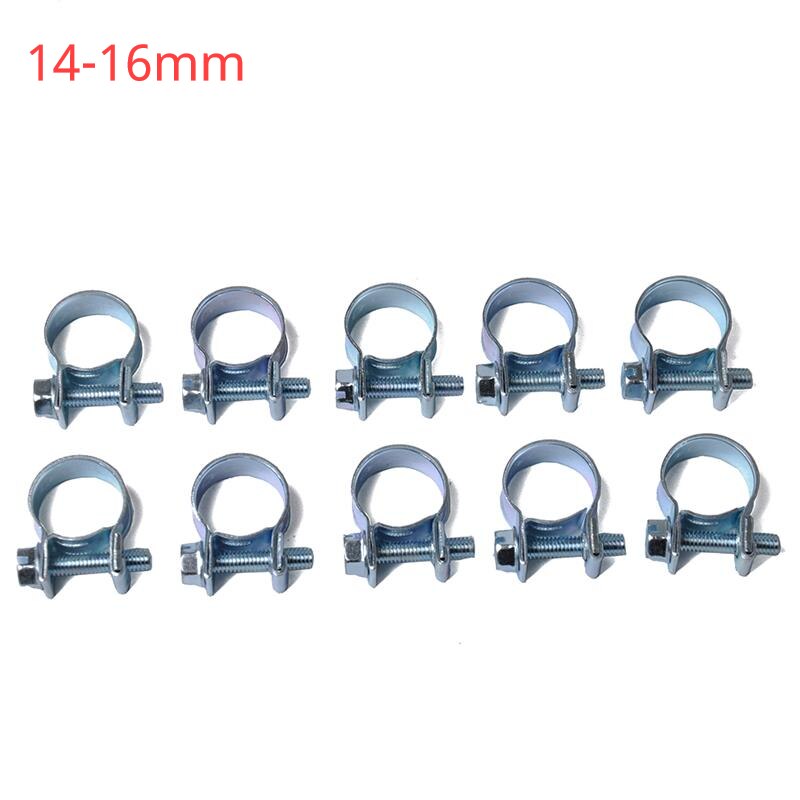 Clips de manguera de combustible para coche, juego de abrazaderas de manguera de aire de acero al carbono, Mini abrazadera de tubo de gasolina diésel, 10 unids/set por juego: 14-16mm