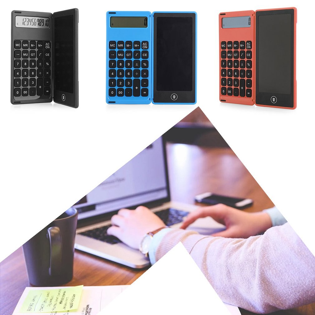 Three Generations Of Folding Calculator 6 Inch LCD Liquid Crystal 12 Digit Display Folding Ultra-thin Writing Board