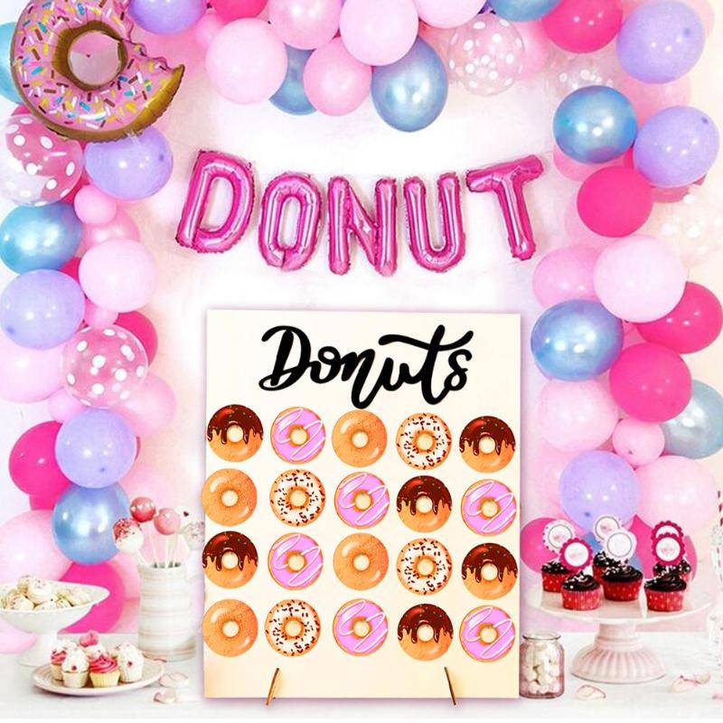 Houten Donut Display Stand Bakken Dessert Donut Houder Bruiloft Decoratie DIY Donut Display Bar Met Base Dessert Display