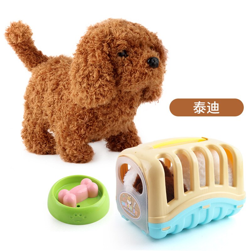 Bonito simulação elétrica cão coelho brinquedos de pelúcia sons andando robô inteligente filhote de cachorro brinquedo elétrico: 11