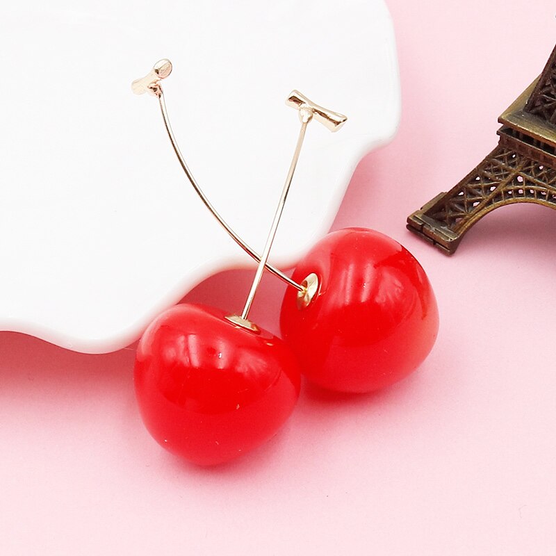 Fruit européen et américain longue oreille ongles tempérament cerise cerise boucles d'oreilles dame boucles d'oreilles: ED440