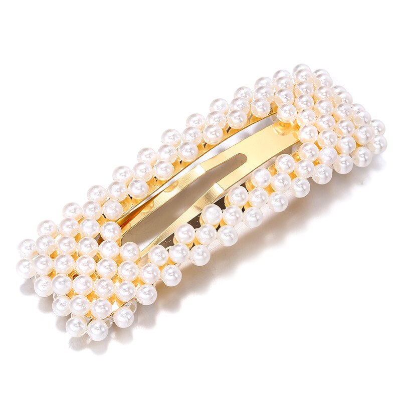 Pearl Hair Clip for Women Korean Snap Barrette Stick Hairpin Hair Styling Accessories Hair Pins