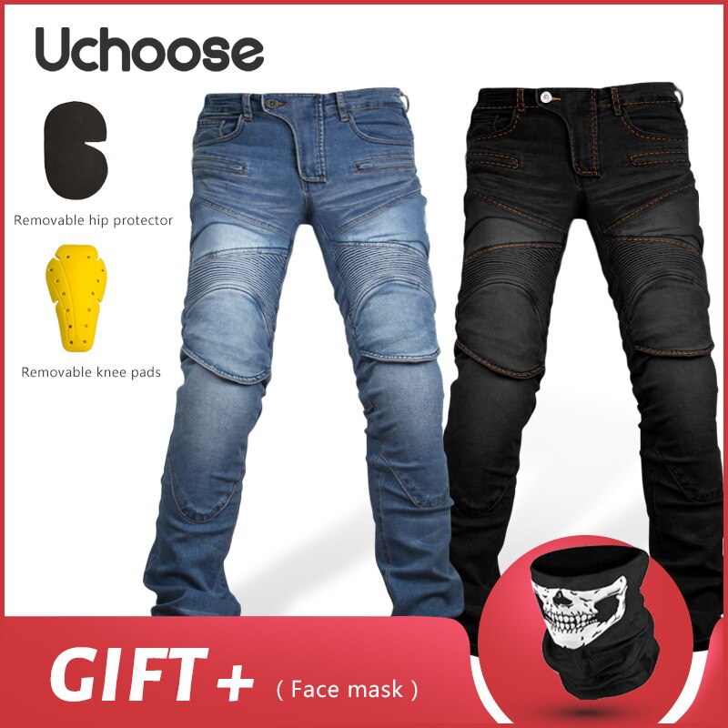 Mannen Motorfiets Motor Elastische Lederen Broek Motorbike Motorfiets 38