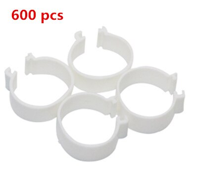 Anillos de Clip tipo hebilla para aves de corral, suministros de alimentación de codorniz, pollo, pato, ganso, diámetro interno de 25mm, 25mm, 600 Uds.: Blanco