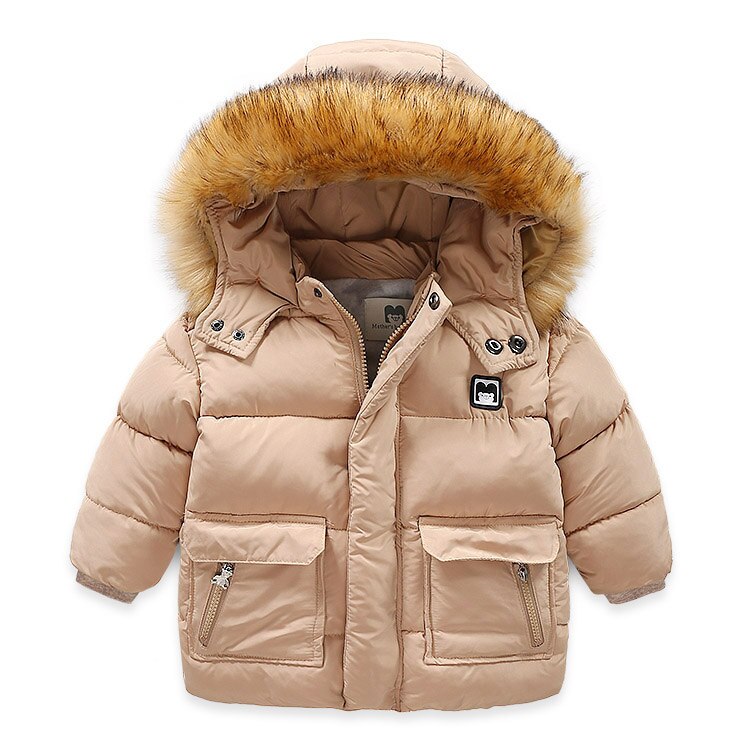 Ircomll Kinderen Jas Voor Jongen Verdikte Warm Met Pocket Kids Kinderen Jas Kinderen Park Kinderkleding 2-7Y: Khaki / 7T