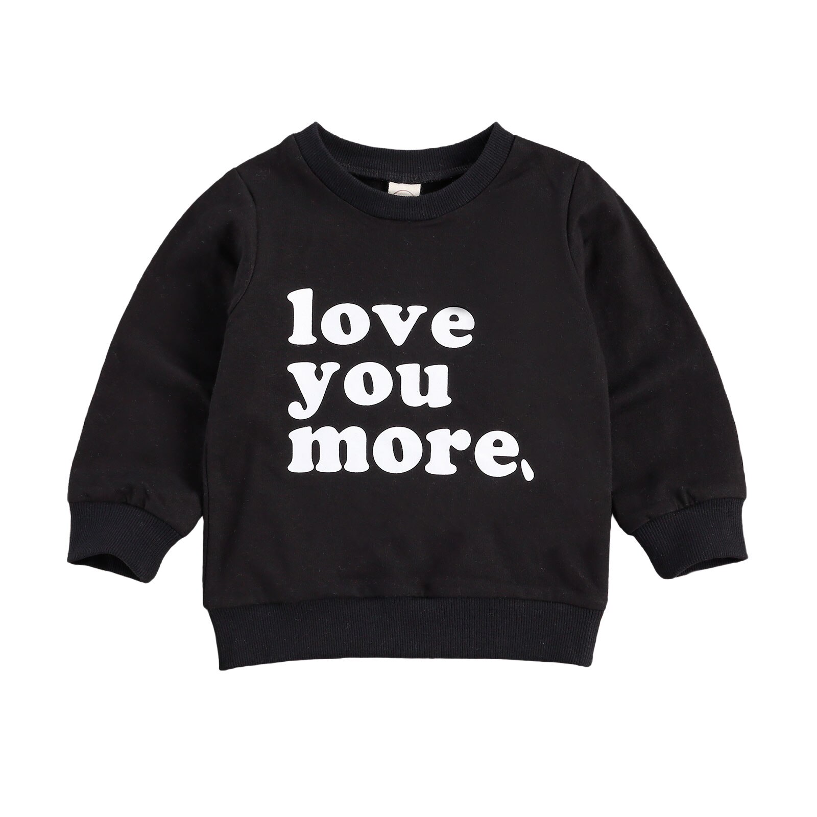 Toddler Infant Kid Baby Boy Sweatshirts Casual Long Sleeve Letter Child Clothes Tops Autumn Winter Costumes: Black / 2-3Y