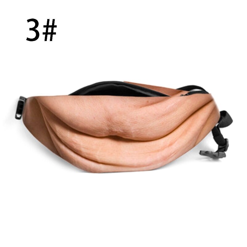Neuheit Spaß Männer Frauen Vati Tasche Papa Bod Taille Taschen Bahre Fett Haarigen Bauch fanny Pack: 3