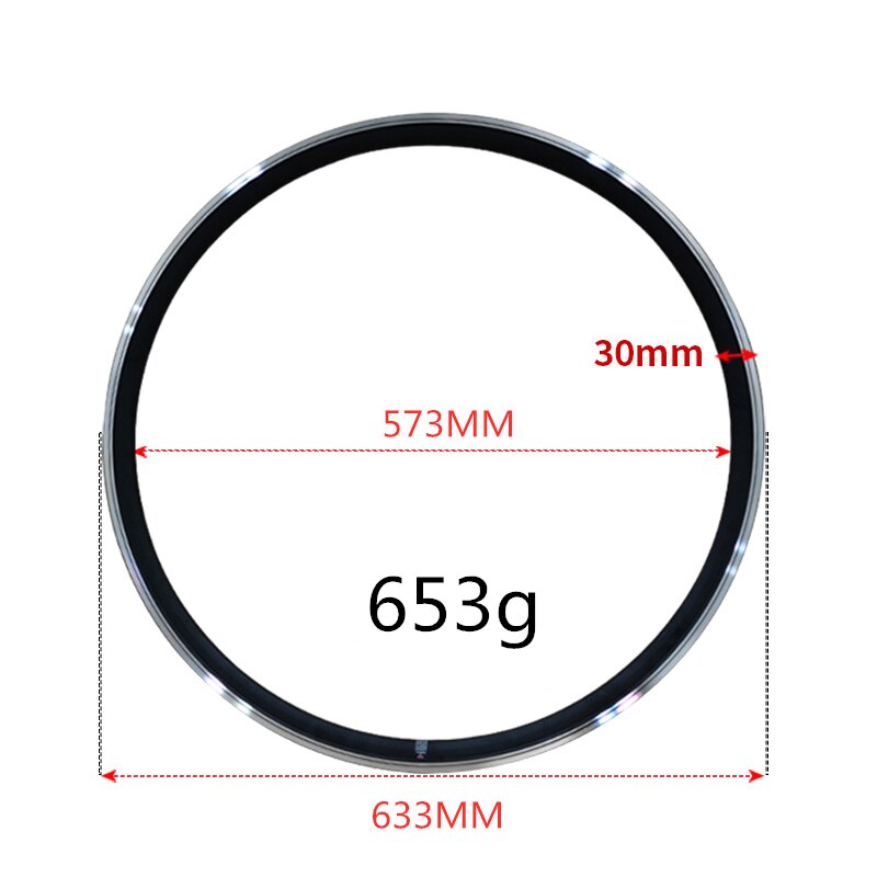 1PCS Road Bike rims V brake aluminum Bicycle rim 700C rim high: 26.6/30/42MM