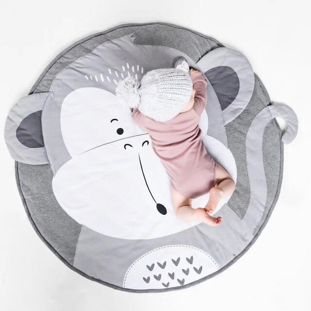 Cartoon Olifant Baby Deken Baby Speelmatten Peuter Kids Kruipen Ronde Tapijt Tapijt Nordic Kids Bed Room Decor Foto Props: 9