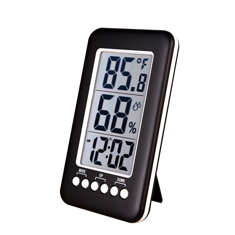 Huishoudelijke Lcd Digitale Temperatuur Vochtigheid Meter Indoor Hygrometer Thermometer Weerstation Met Klok