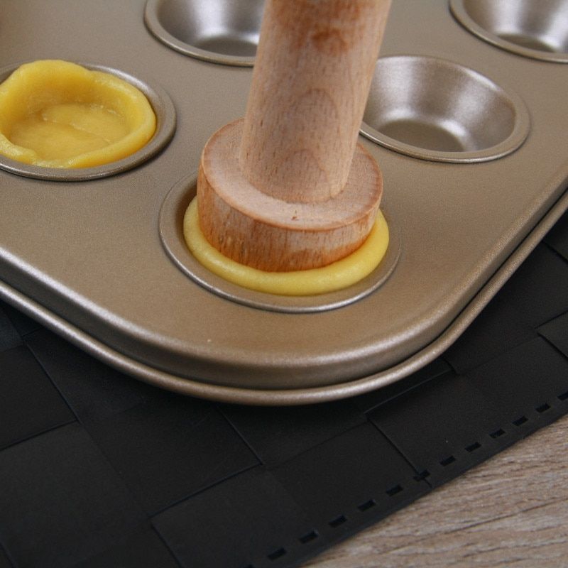Houten Bakken Tweekoppige Ei Taartvorm Draagbare Ronde Muffin Ronde Carbon Staal Non-stick Praktische Keuken Gebak gereedschap