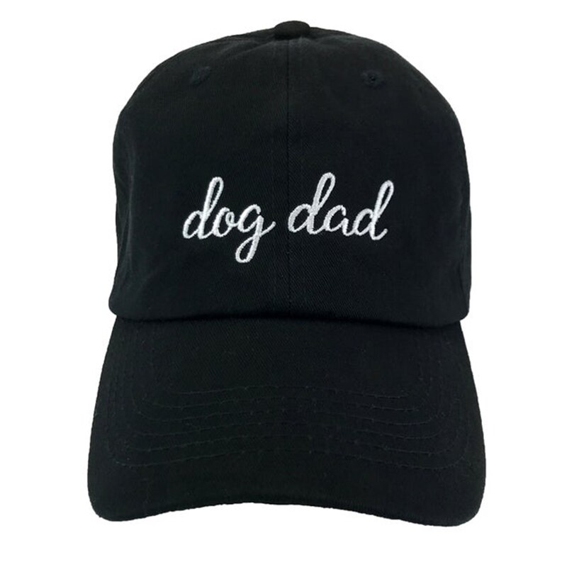 Paar Vader Hoeden Brief Borduurwerk Hond Mom Hond Papa Mode Baseball Cap Unisex 100% Katoen Pure Zwarte Hip Hop Snapback hoed: dog dad