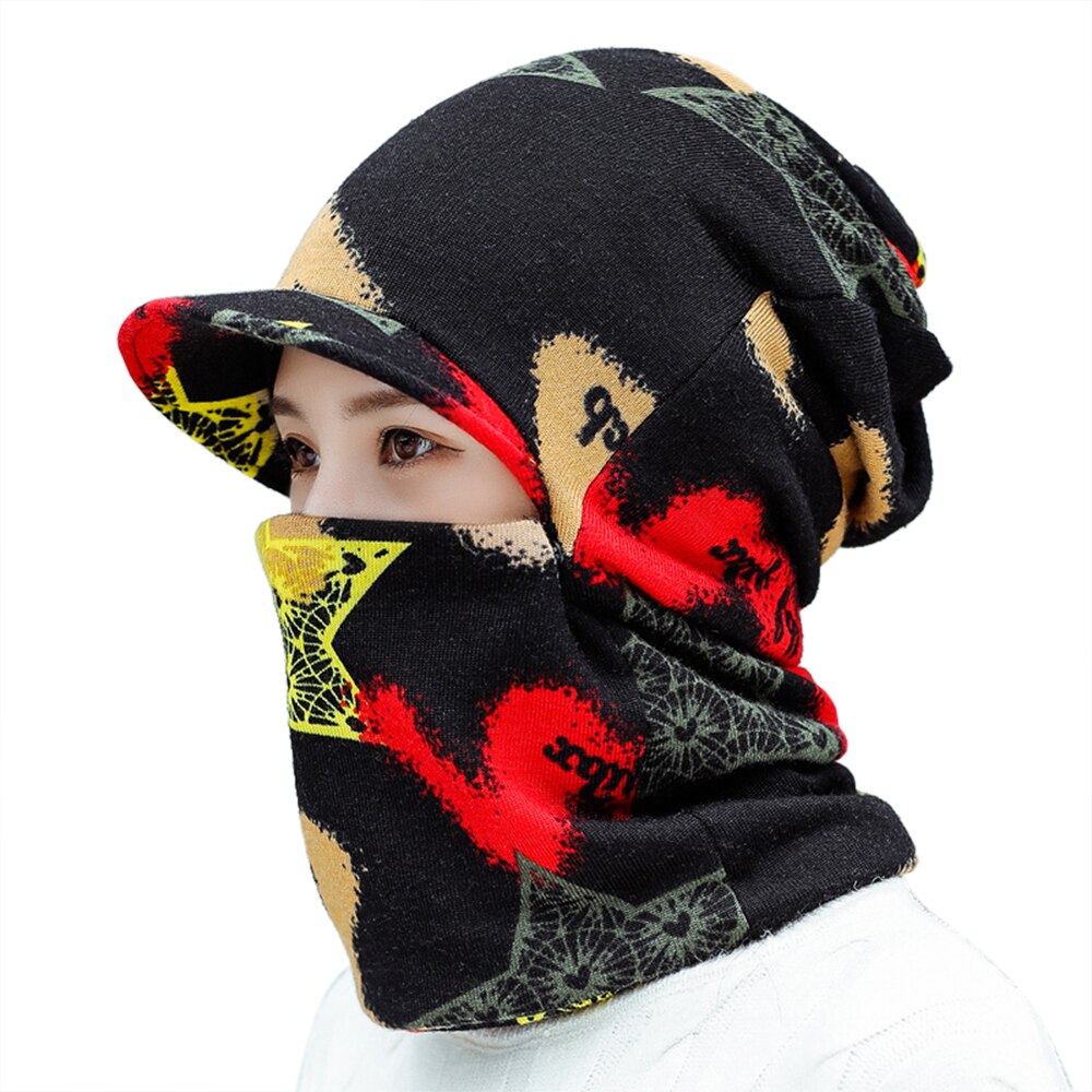 Winter Warm Face Mask Cold Weather Face Cover Hats for Women Thermal Balaclava Hat Hooded Neck Warmer Cycling Masked cap: Color 3