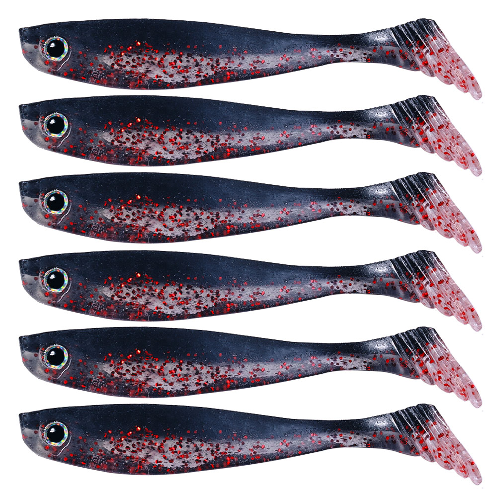 Newup depredador gomas señuelos blandos pesca en el mar señuelo de pesca leurre shad cebo de silicona cola en T Wobblers cebo de pescado 10cm5g: Rojo