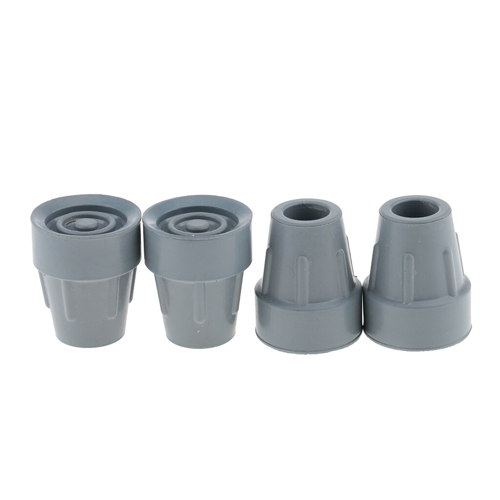 Casquillos grises de goma antideslizantes, bastones para caminar, muletas, extremos inferiores de goma, almohadilla antideslizante, puntas para bastones de senderismo, 4 Uds.