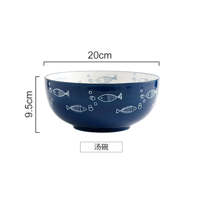 Japansk stil keramik mattallrik skål mat porslin nudlar biff soppskål barn frukost dekorativ servis tallrik: 8 tums skål