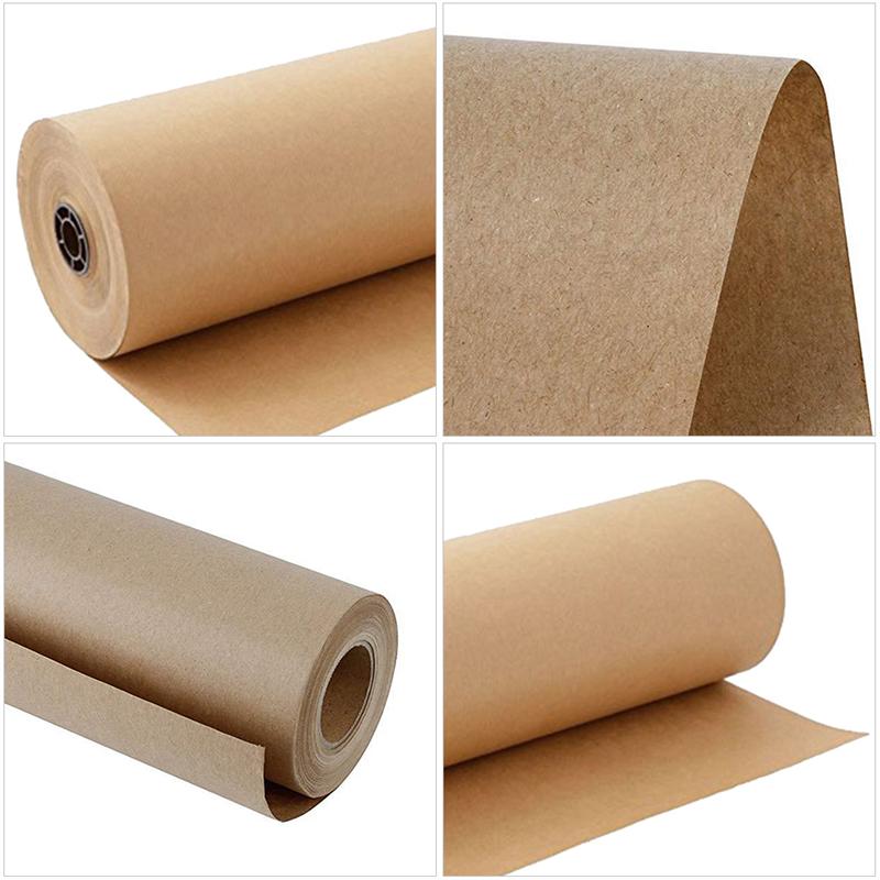 1 Roll Kraft Paper Roll Nice Fine Chic Brown Paper Roll DIY Handicraft Paper Packing Tool