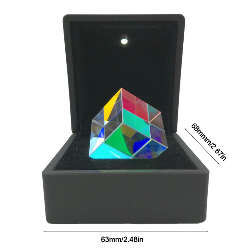 Prisme de couleur carré, prisme collecteur de couleurs, Cube à 6 côtés avec boîte à lumière