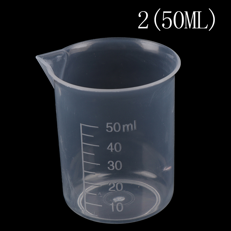 2PCS 25ml/ 50ml/100ml/150ml/250ml Transparent Plastic Bottle Graduated Measuring Cup For Baking Container For Mea: 50ML