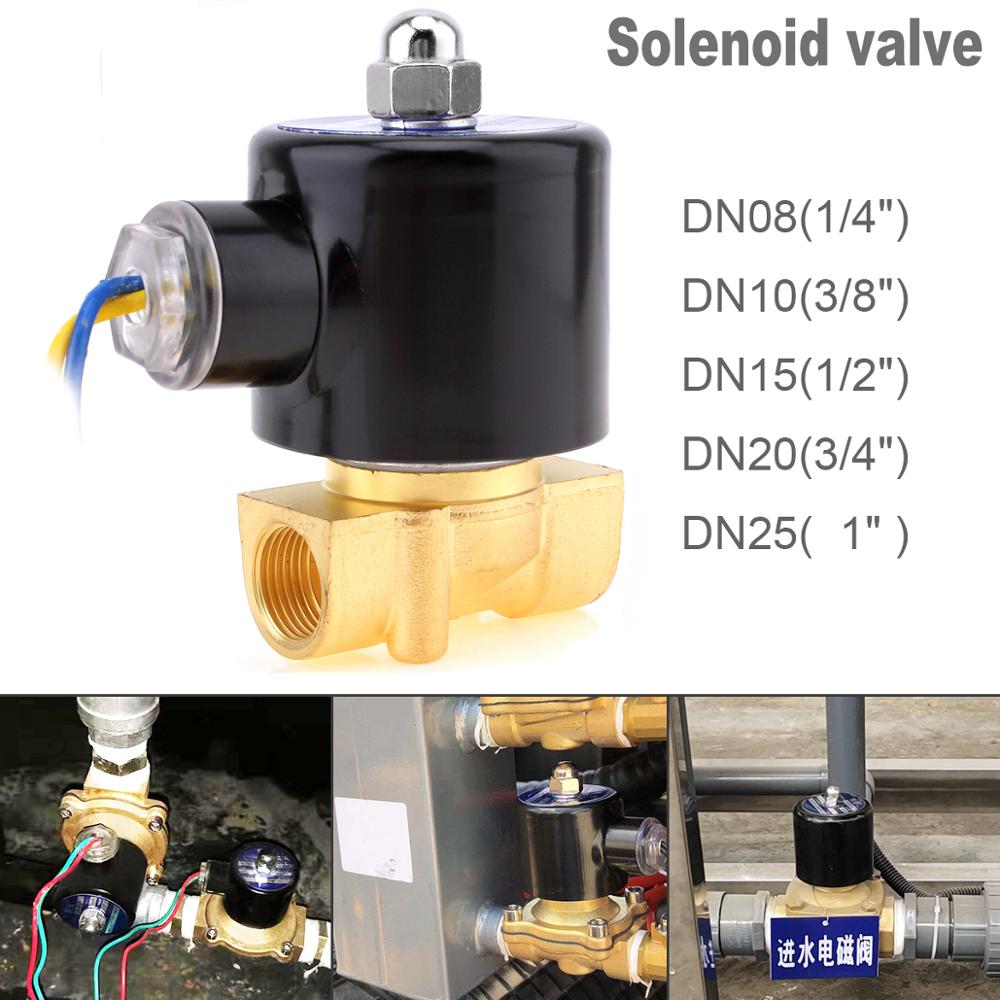 Magnetventil 12v/24v/110v/220v elektrisk ventil messing normalt lukket luftmagnet 1/4 " 3/8 " 1/2 " 3/4 " 1 " til vandolie gas
