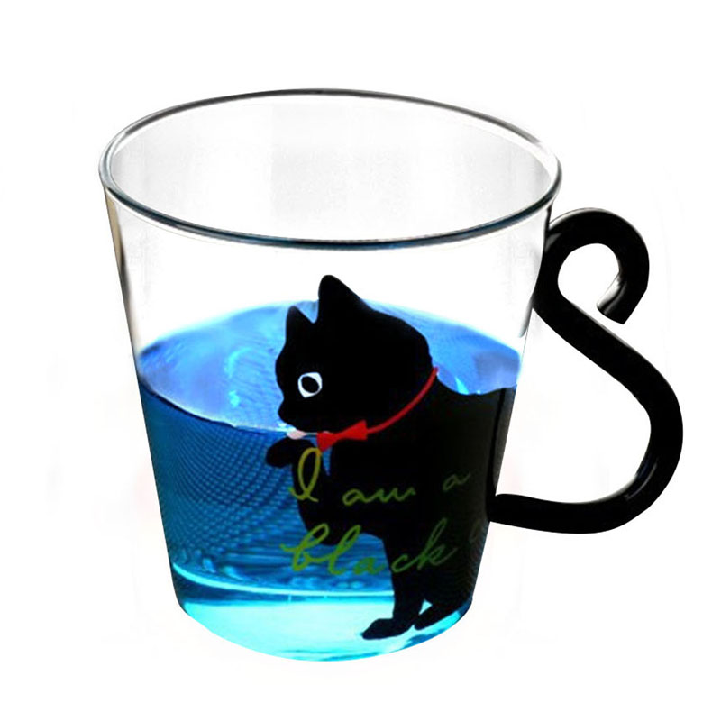Cute Cat Milk Coffee Mug Water Glass Mug Cup Tea Cup Cartoon Kitty Home Office Cup For Fruit Juice