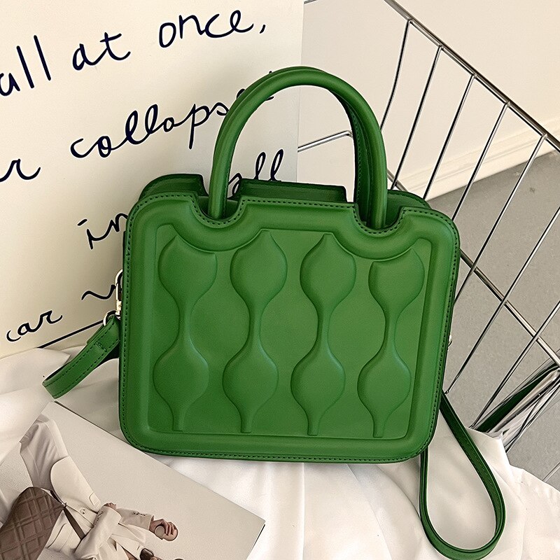 2022 Handbags For Women High Texture Biscuit Ladies Handbags Retro Fanny Pack For Women: Green