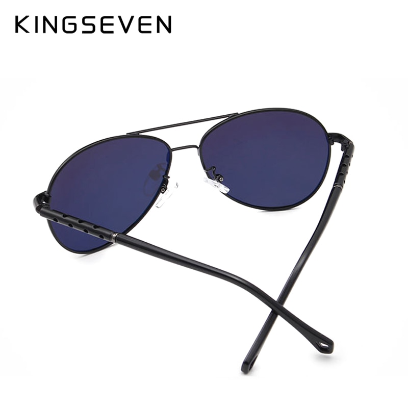 KINGSEVEN Brand Pilot Sunglasses Men and Women Polarized Mirror Hollow Frame UV Glass Goggles For Driving Fishing N7866
