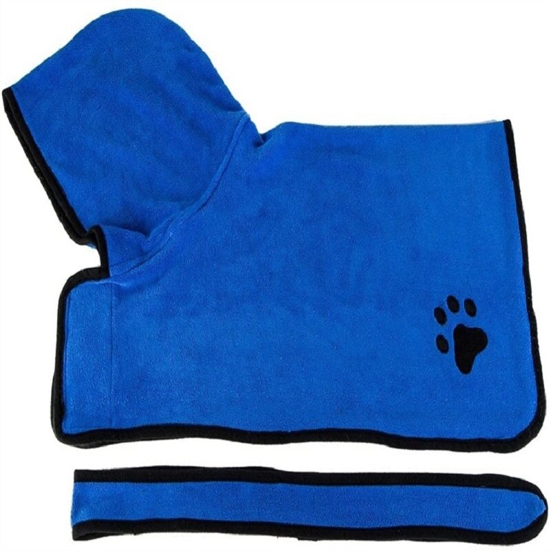 Pet Towel Dog Bathrobe Super Absorbent Pet Drying Towel XS-XL Small Medium And Large Dogs Microfiber Pet Bath Towel Pet Supplies: Blue / XL
