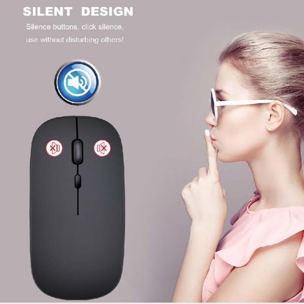 Rechargeable Wireless Mouse, 2.4G Silent mouse, Mouse with USB Receive