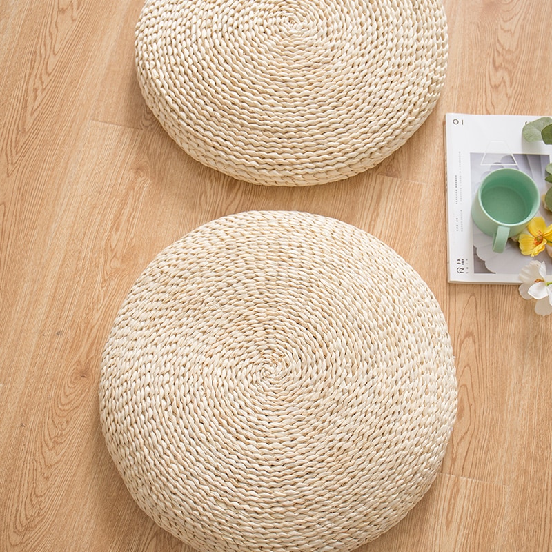 Tea ceremony straw mats cushion thickening meditation mat Zen sitting rattan cushion pad futon round cushion chair cushion