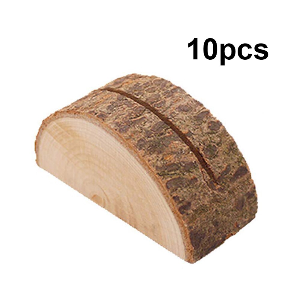 10pcs Semi-Circular Business Card Rack Table Number Stands Holder Party Wedding Ornament Decoration: Brown