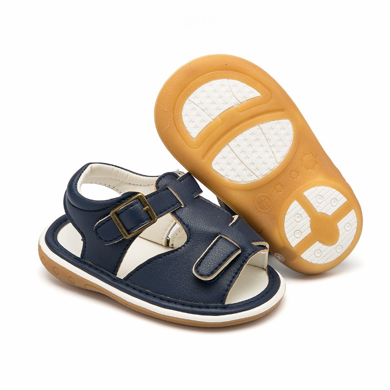 Baby Meisje & Jongen Platte Hak Casual Sandalen Baby Sandalen Gesp Methode Zool Rubber Materiaal Zomer Mode Peuter Sandalen: Blauw / 6-12 Months