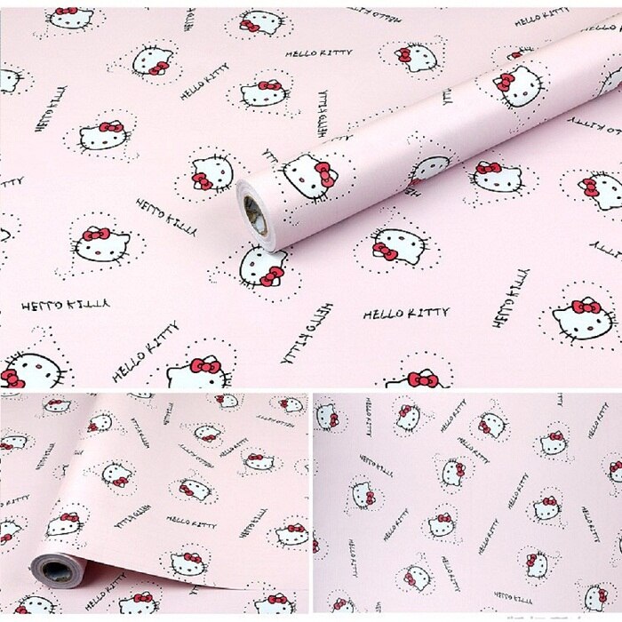 45 CM X 1000 CM HelloKitty Waterdichte PVC zelfklevende behang muurstickers woonkamer TV muur slaapkamer kids creatieve: Transparant