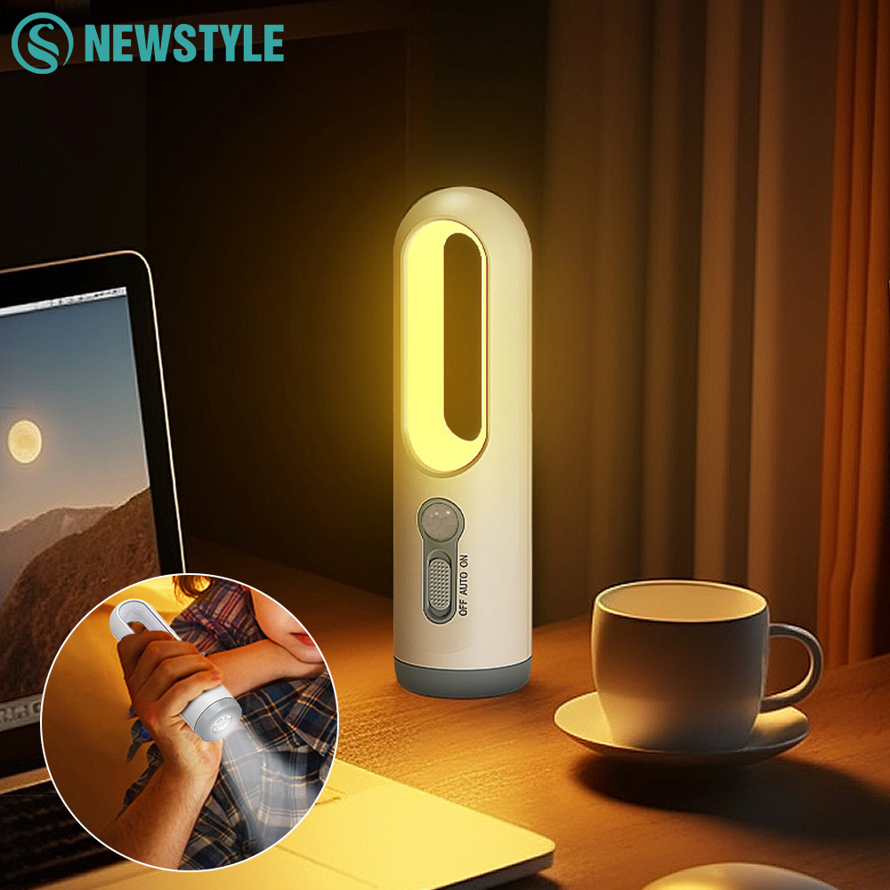 2-in-1 LED-zaklamp Campinglamp Oplaadbare bewegingssensor Draagbaar nachtlampje Handig en veelzijdig leeslampje