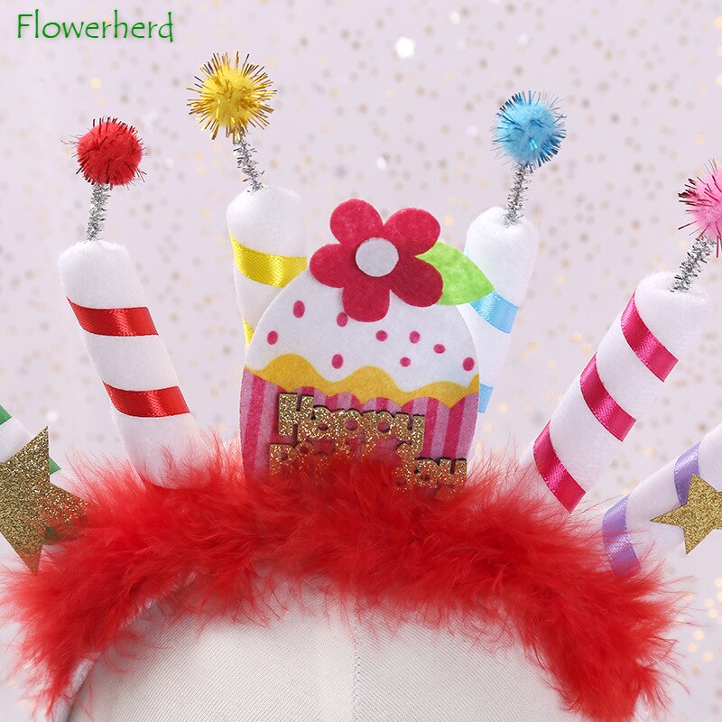 Verjaardagstaart Kaars Gelukkige Verjaardag Hoofdband Foto Props Partij Hoofdband Verjaardag Meisje Hoofdband Verjaardag Decoratie